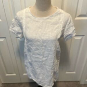 Laura Bianchi size M 100% Linen White Women's Top